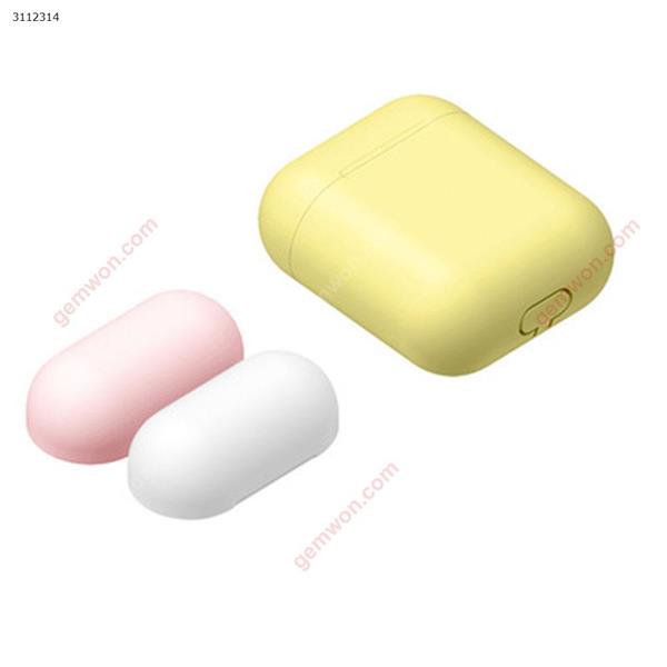 Airpods protective cover one plus two plus packaging for Apple Bluetooth Airpods headset set，Yellow with yellow + powder + white Case Airpods case