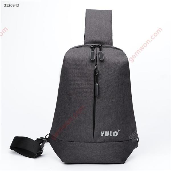 Men's chest bag Messenger bag tide men's sports bag outdoor multi-function USB portable charging bag(Black) Outdoor backpack n/a
