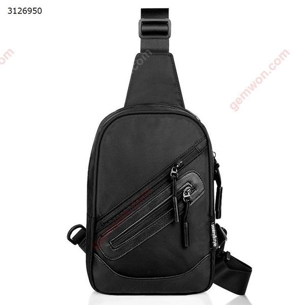 Men's shoulder bag diagonal cross-body sports Oxford cloth chest bag Student Messenger bag(No USB black) Outdoor backpack n/a