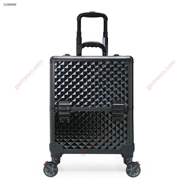 Cosmetic case trolley professional beauty nail tattoo tools aluminum box with separator multi-layer makeup makeup artist with makeup box -Black water cube Makeup Brushes & Tools  7096