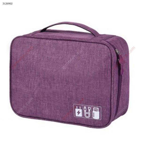 Multi-function makeup digital travel storage bag electronic digital waterproof and dustproof storage finishing package(Purple) Outdoor backpack N/A