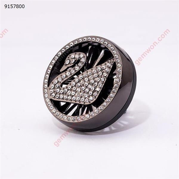 Car air conditioning air outlet perfume clip car perfume plaster diamond metal pendant car aroma rotating fan jewelry - black Autocar Decorations XS