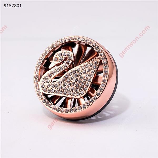 Car air conditioning air outlet perfume clip car perfume plaster diamond metal pendant car aroma rotating fan jewelry -  rose gold Autocar Decorations XS