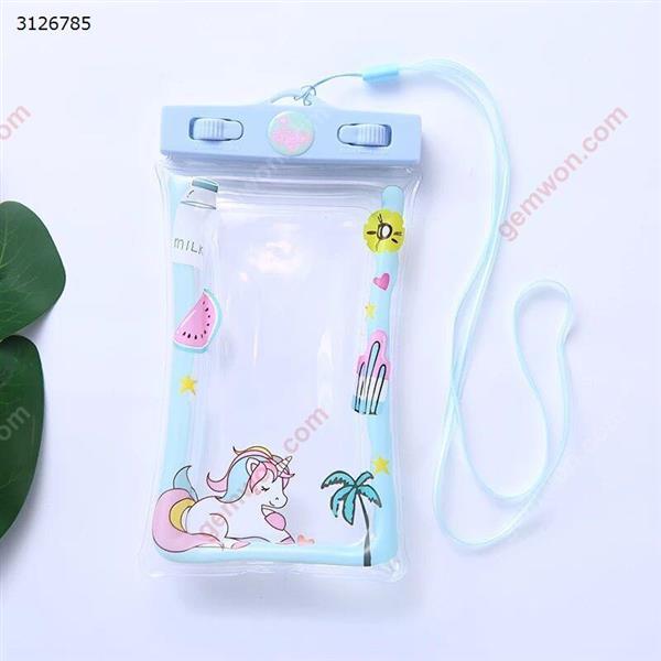 Mobile phone bag cartoon mobile phone waterproof bag touch screen inflatable phone waterproof bag (Coco unicorn) Outdoor backpack n/a