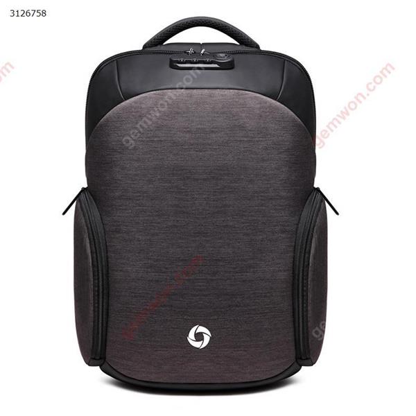 Waterproof backpack usb rechargeable backpack male creative casual anti-theft backpack (Deep Gray) Outdoor backpack 8936