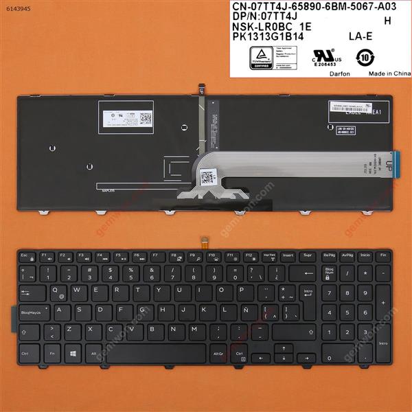 Dell Inspiron 15-5000 Series 5547 5521 5542 BLACK FRAME BLACK(Backlit,Win8) LA PK1313G2B14 07TT4J CN-07TT4J-CH200-7AC-E55Y-A03 Laptop Keyboard (OEM-A)