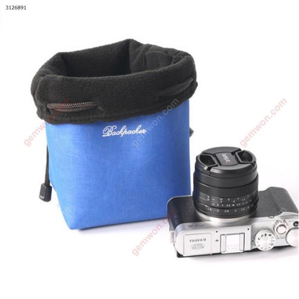 For Canon Nikon SLR Sony Fuji micro single camera lens bag storage bag protective cover camera bag(Small Blue) Outdoor backpack 053620