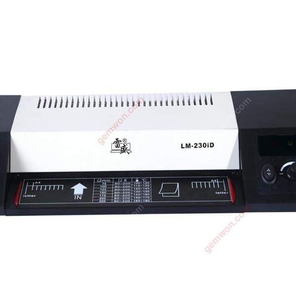 A4 Office Home Document Photo Laminator, 410mm/min Speed,Glue Thickness:1 mm,Glue width:230 mm,4 Heating Rolls:25mm Diameter,Not Includes Laminating Pouches,White(400W) Office Products LM-230iD