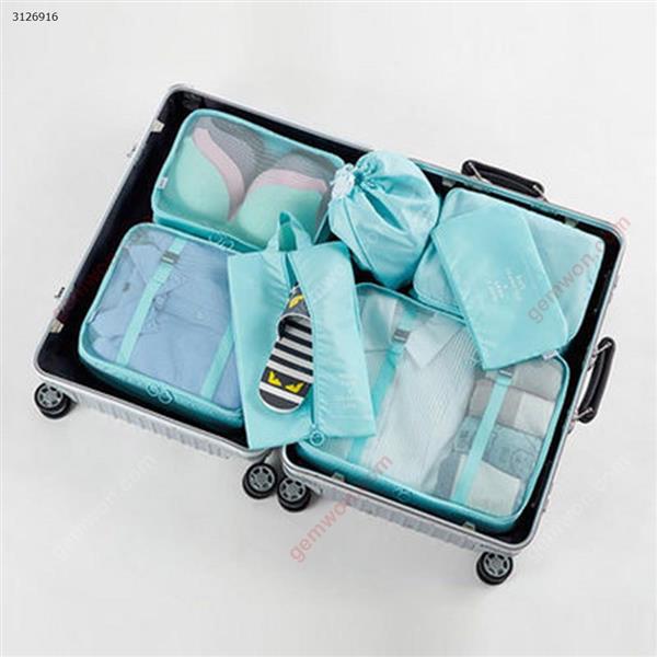 Travel storage bag luggage storage bag storage bag set multi-function travel six-piece(Sky Blue) Outdoor backpack n/a