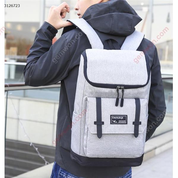 Men and women creative casual shoulders outdoor travel waterproof backpack backpack (light grey) Outdoor backpack T668