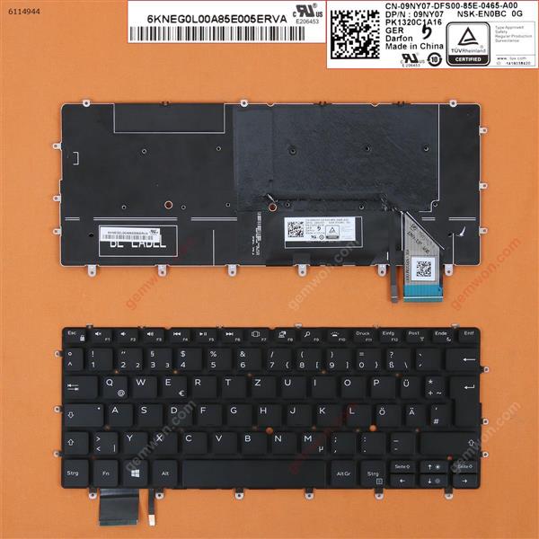 Dell XPS 13 9370 BLACK(Backlit, Win8) GR 0K2NCP Laptop Keyboard (OEM-B)
