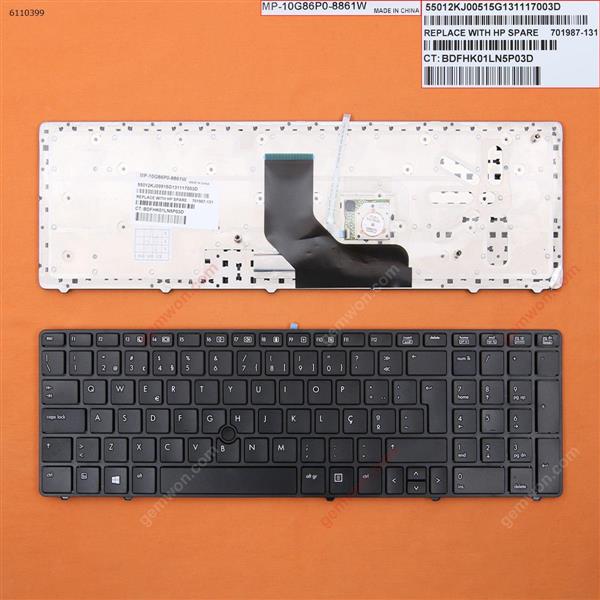 HP ProBook 6560B/EliteBook 8570P 8560P BLACK FRAME BLACK(With Point stick,WIN8) PO N/A Laptop Keyboard (OEM-B)