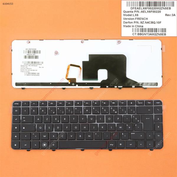 HP Pavilion DV6-3000 GLOSSY FRAME BLACK (Backlit) FR N/A Laptop Keyboard (OEM-B)