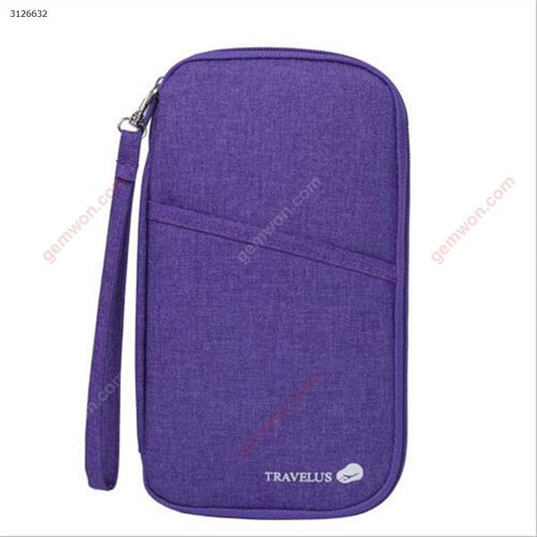 Travel Passport Package Travel Card Cover Multi-Function Card Bag Long Handle Bag Purple Outdoor backpack XHC-011