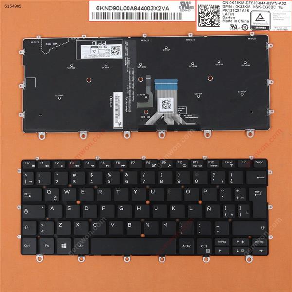 Dell XPS 13 9365  BLACK (Backlit, Win8) LA N/A Laptop Keyboard (OEM-B)