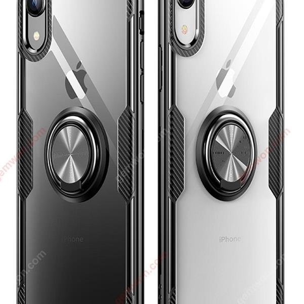 iphoneX Magnetic ring phone case,All-inclusive transparent phone case,Black + silver ring Case IPHONEX MAGNETIC RING PHONE CASE