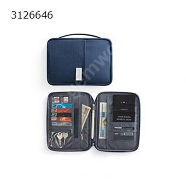 Travel Passport Package Overseas Document Bag Waterproof and Dustproof Portable Card Case,Big Deep Blue 25.5cm*18.5cm*2cm Outdoor backpack N/A