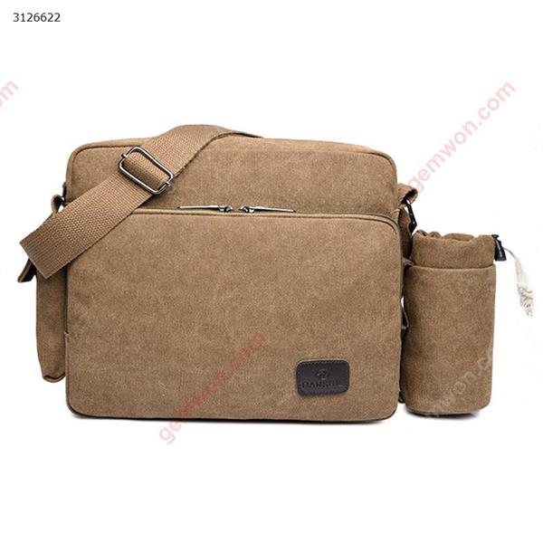Canvas Shoulder Bag Multifunction Fashion Crossbody Bag Small Messenger Bag Casual Shoulder Bag Travel Organizer Bag Multi-Pocket Purse Handbag Brown Outdoor backpack YG-313