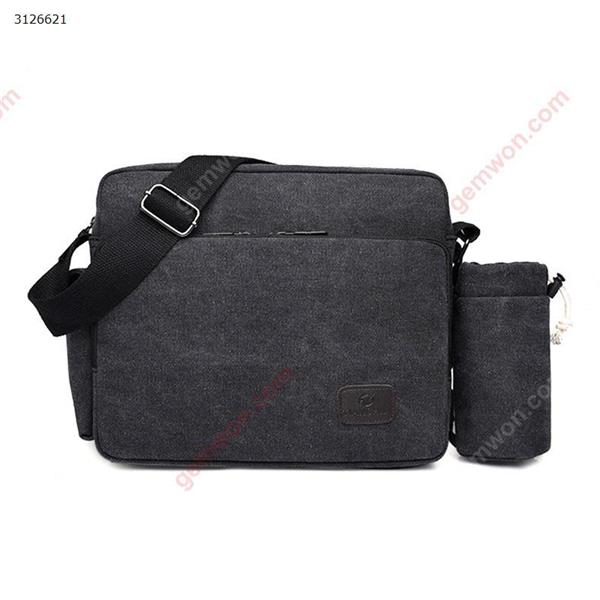 Canvas Shoulder Bag Multifunction Fashion Crossbody Bag Small Messenger Bag Casual Shoulder Bag Travel Organizer Bag Multi-Pocket Purse Handbag Black Outdoor backpack YG-313