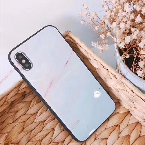 iphoneX Marble mobile phone shell，All-inclusive glass texture，blue Case iphoneX Marble mobile phone shell