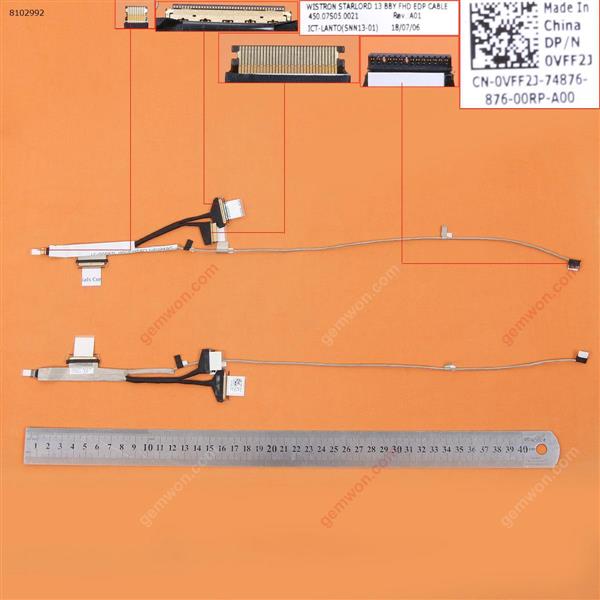 Dell Inspiron 13 7368 Stariord 13 ,ORG LCD/LED Cable 0VFF2J 450.07S05.0021   450.07S05.0001