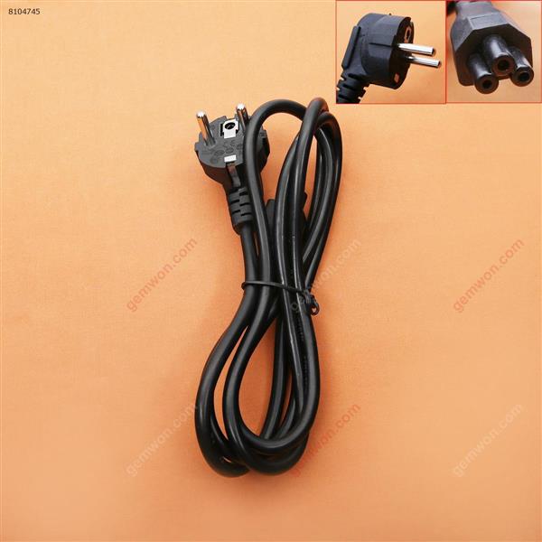 EU Plug AC Power Cord Cable For Laptop Adapter 1.5M 0.75m²,Material: Copper&Aluminum Power Cord EU