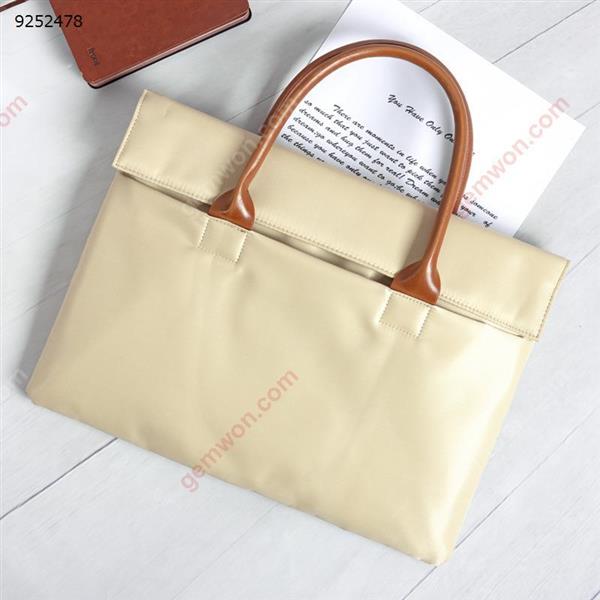 Women's 14/15 inch Laptop Large Casual Handbags Nylon Top-Handle Bag for Beach Travel Shopping School Work Holiday Shoulder Tote Bags,Size:40*27.5 *1 cm,Khaki Case N/A