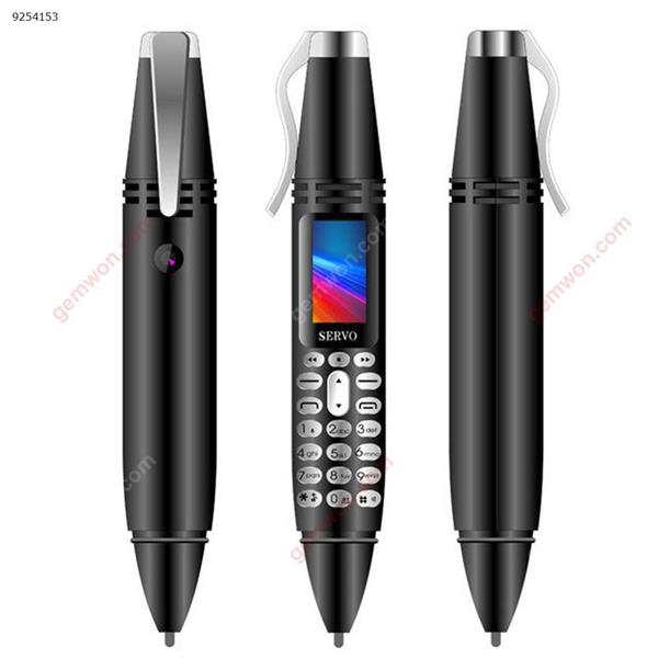 SERVO K07 0.96inch 300mAh Bluetooth Dialer Recording Pen Handwriting Pen Flashlight Camera Dual SIM Mini Card phone - Black Mobile Phone Mounts & Stands N/A