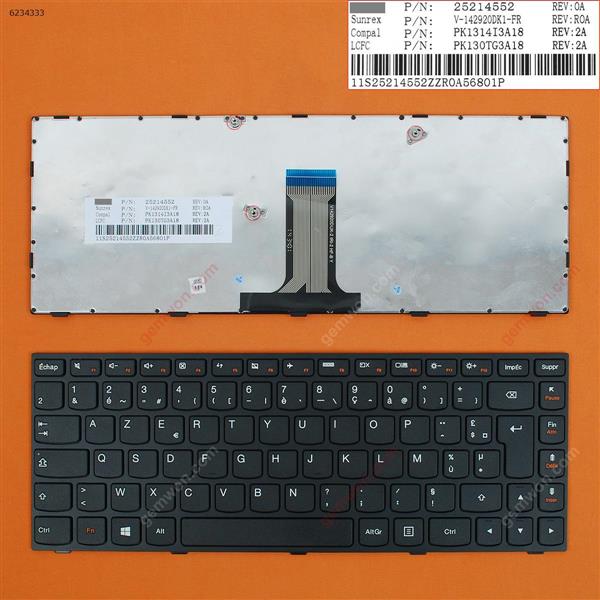 LENOVO G40-70 Flex 2 14 BLACK FRAME BLACK(For Win8) FR 25215202SG-63630-2FA Laptop Keyboard (OEM-A)