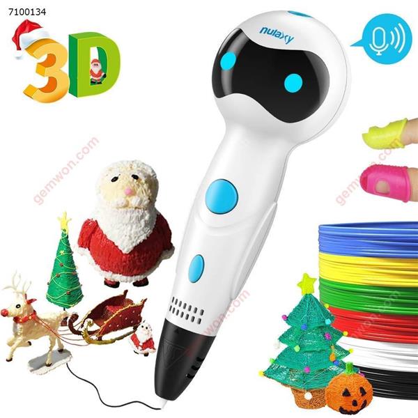 3D Pen, First Robot 3D Drawing Printing Printer Pen with Voice Prompts PLA Filament Refills Automatic Feeding, Best Birthday Holiday Gifts Toys to Inspire Kids Teens Creativity（WHITE) 3D Printing Pen N/A