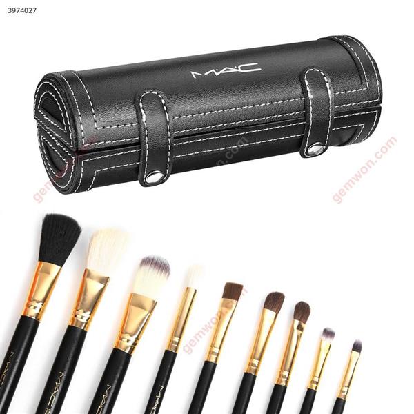 9 pcsset Portable Travel Kits Wooden handle animal hair brush bucket make up brush with mirror with Round Barrel Personal Care  MAKEUP BRUSH