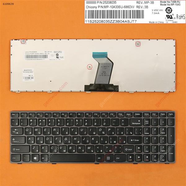 LENOVO Ideapad Z580 V580 G580 GRAY FRAME BLACK WIN8 RU N/A Laptop Keyboard (OEM-B)
