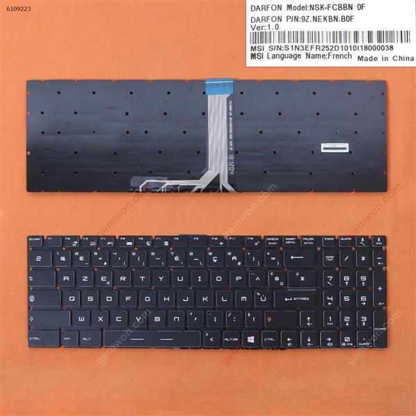 MSI GE63 7RD BLACK (Full Colorful Backlit,Without FRAME,WIN8) FR 9Z.NEBN.B0F  9Z.NEKBN.BOU  NSK-FCBBN Laptop Keyboard (OEM-B)