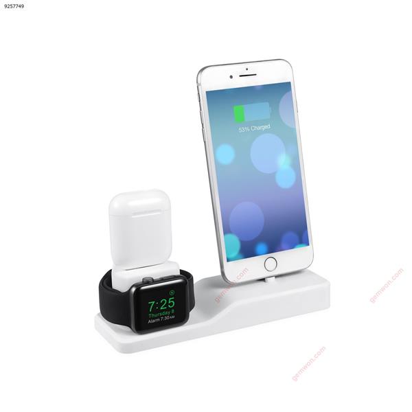 3 in 1 Charging Dock Holder for Apple Watch Airpods for iPhone X 7 iPhone 8 6 6s 5s Charger Dock Station for Apple Watch 1 2 3 （white） Mobile Phone Mounts & Stands 001