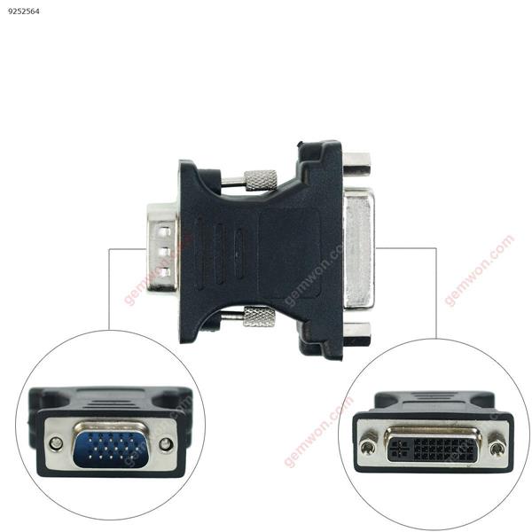 VGA Male To DVI Female (24+5 pin) Adapter,Black Audio & Video Converter N/A