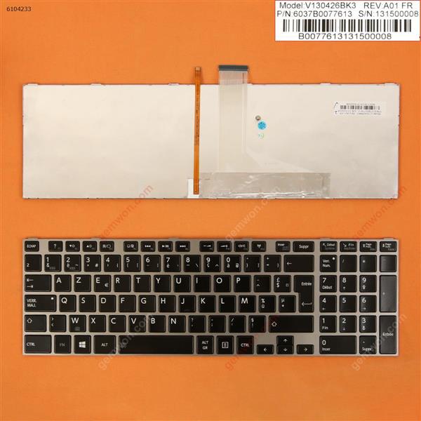 TOSHIBA L850 Silver FRAME GLOSSY (Backlit,For Win8) FR N/A Laptop Keyboard (OEM-B)