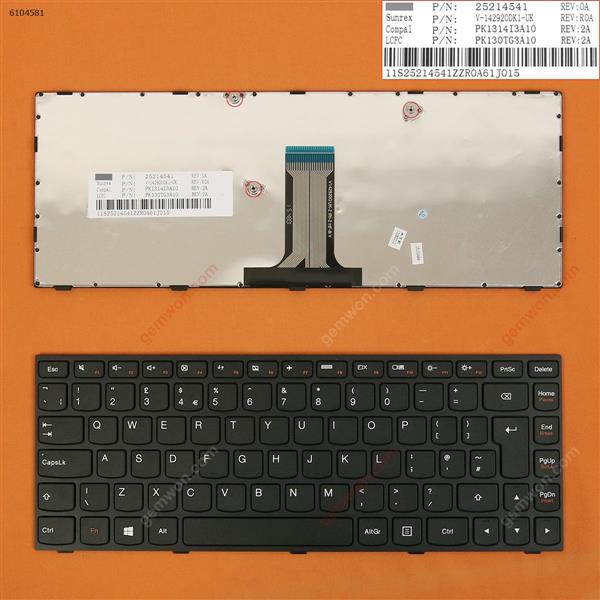 LENOVO G40-70 Flex 2 14 BLACK FRAME BLACK(For Win8) UK N/A Laptop Keyboard (OEM-B)
