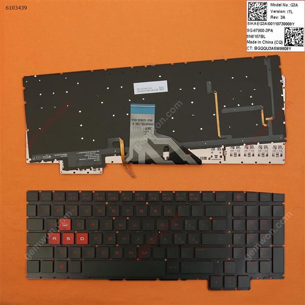 HP Omen 15-ce 15-ce000 15-ce020ca 15-CE010CA 15-CE0US BLACK (Backlit,Without FRAME,Red Printing,Win8) IT N/A Laptop Keyboard (OEM-B)