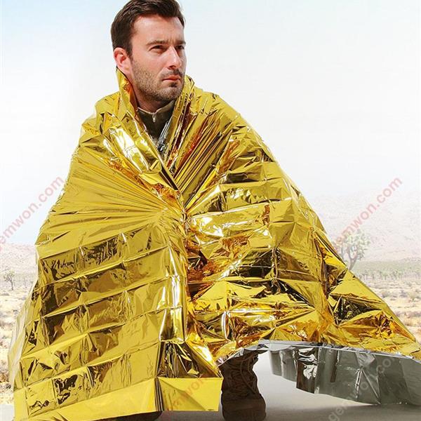 Outdoor emergency blanket survival emergency blankets Wild survival emergency insulation blanket reflective aluminum film Camping moisture-proof mats (gold and silver two-color) Camping & Hiking WD-XN
