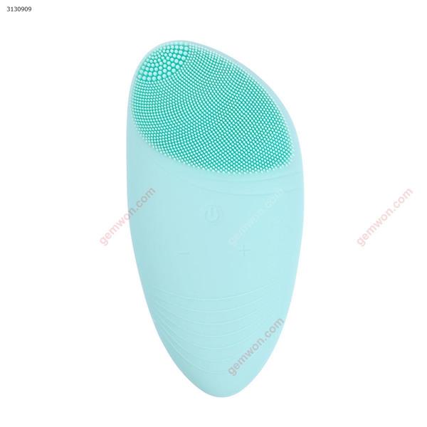 Silicone Cleansing Instrument Electric Cleaning Brush Ultrasonic Washing Machine Waterproof Pore Cleaning Artifact (green) Makeup Brushes & Tools  WD-XN