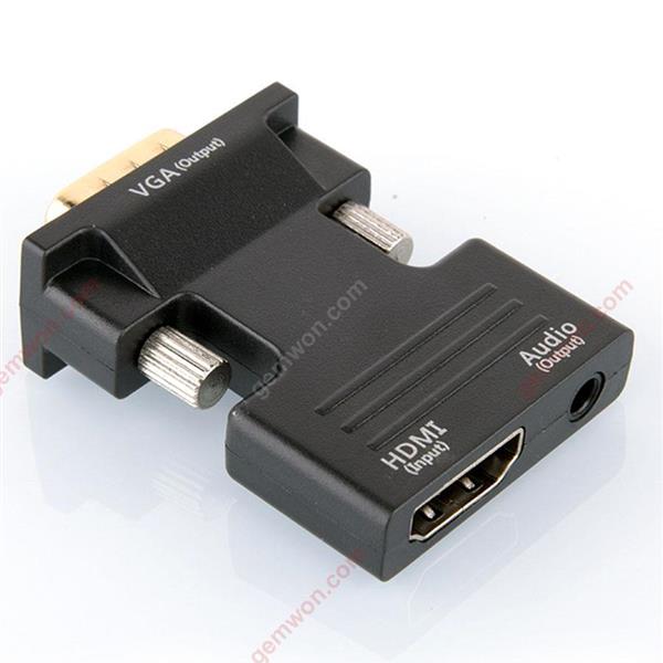 Hdmi to vga HDMI to VGA adapter HDMITO VGA with audio（black） Audio & Video Converter ZHQ-CH