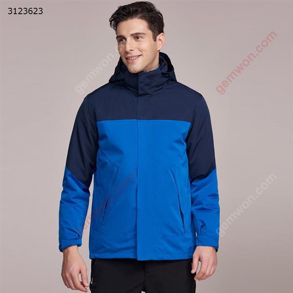 Couple models two-piece custom Jackets down liner warm three-in-one (blue, XXXL) Outdoor Clothing WD-XN