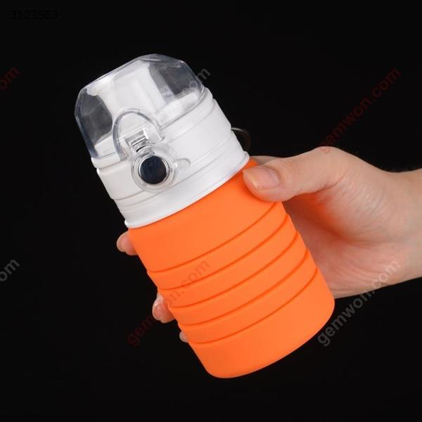 Outdoor travel silicone folding cup creative telescopic cup large capacity sports bottle hiking portable cup water bottle (orange) Camping & Hiking WD-XN