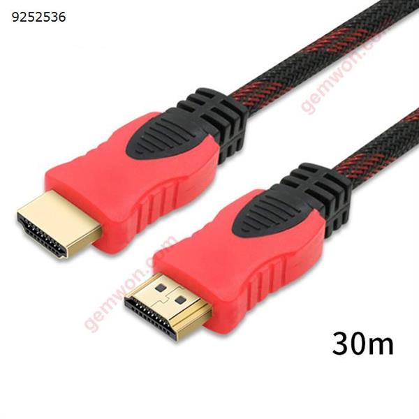 30M 1.4 Version OD：7.3mm HDMI Male To HDMI Male Cable,Red Black Audio & Video Converter N/A
