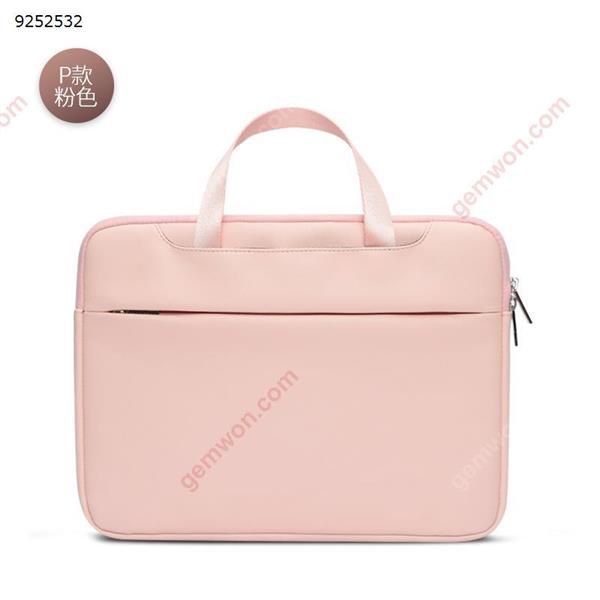 Laptop Bag Handbag Briefcase Business Lady Men's Bag (Color: Pink, Size: 13 Inches) Case N/A