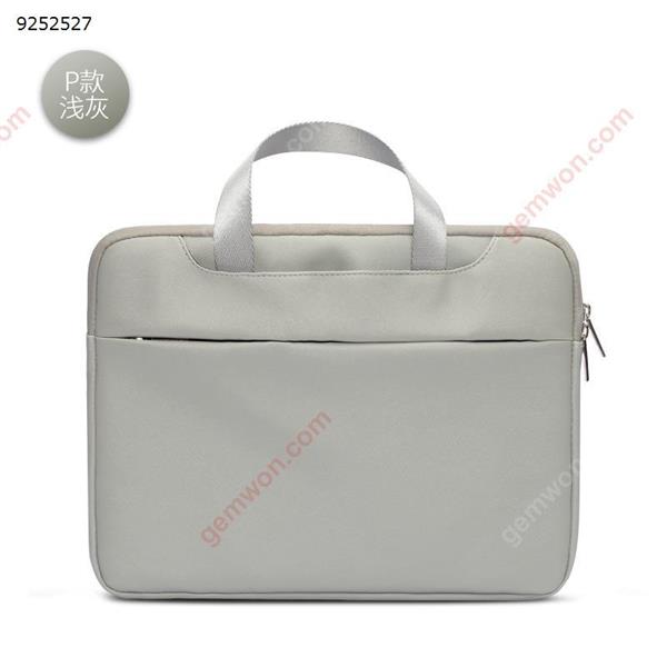 Laptop Bag Handbag Briefcase Business Lady Men's Bag (Color: Grey, Size: 15.6 Inches) Case N/A