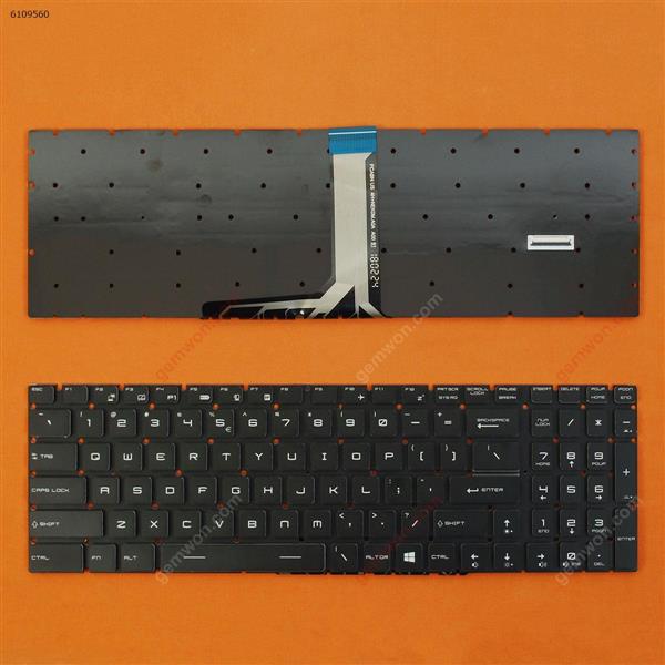 MSI GE63 7RD BLACK (Full Colorful Backlit,Without FRAME,WIN8) US N/A Laptop Keyboard (OEM-B)
