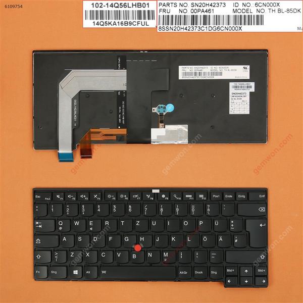 ThinkPad T460S BLACK FRAME BLACK (With Point stick, Backlit,For Win8)OEM GR SN20L82088 Laptop Keyboard (OEM-A)