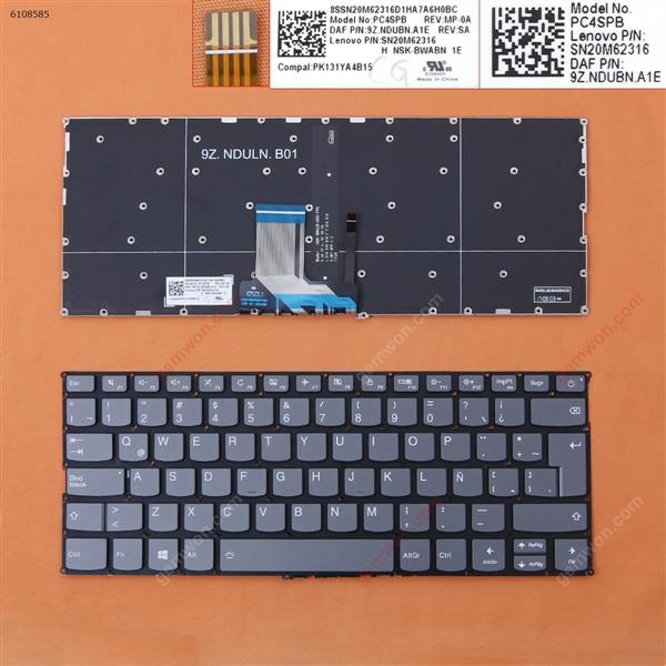 Lenovo IdeaPad 720s-14ikb 720s-14ikb GRAY (Backlit,Without FRAME,WIN8) LA 9Z.NDUBN.A1E Laptop Keyboard (OEM-B)
