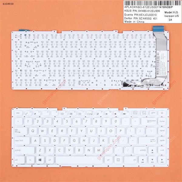 Asus X441 X441SA X441SC X441UA White win8(Without FRAME) US N/A Laptop Keyboard (OEM-B)